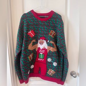 Festive Santa Graphic Men's Sweater Size Large